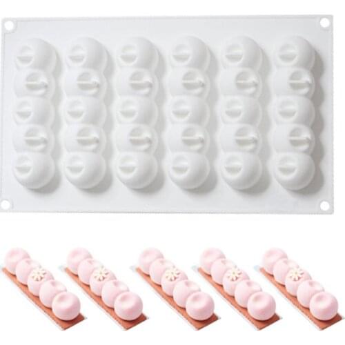 6-Concave Ball Long Strip-Shaped Silicone Mousee Cake Mold 3d Baking Tools Dessert Decoration Bakeware For Wedding