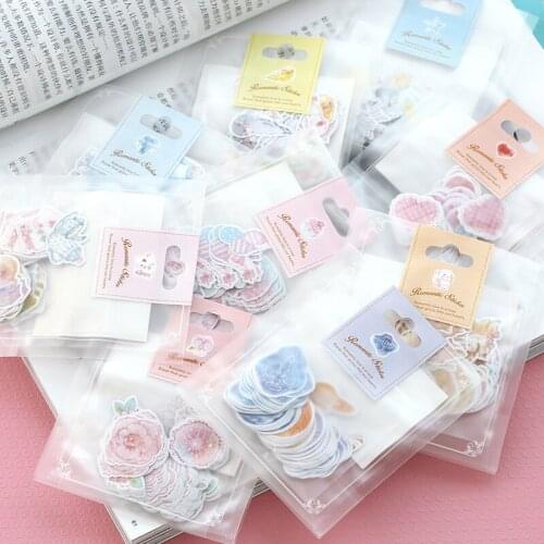 70pcs/ pack Kawaii Stickers Romantic Small Sticker Painted Watercolor Diary Photo Decorative Stickers