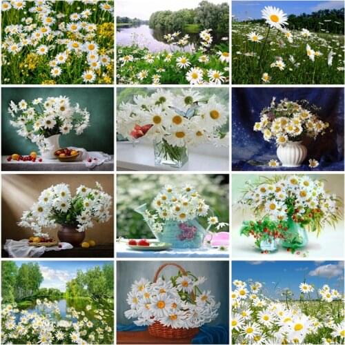 DIY Chrysanthemum Flower 5D Diamond Painting Full Round Square Resin Mosaic Animal Embroidery Cross Stitch Kits Home Wall GIFT