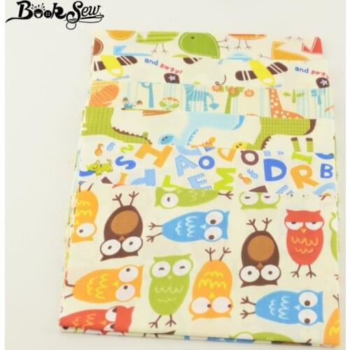 Booksew 6PCS/Lot Lovely Cartoon Design Cotton Fabric Home Textile Tela Tissue For Quilting Bed Sheet Patchwork Baby Dolls Crafts