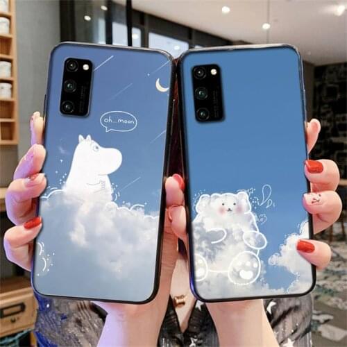 Funny Blue Sky Bear Hippo Soft Phone Phone Case For Huawei P20 30 40 Pro Mate 20 30 40 Pro Nova 7se Honor 9X 10