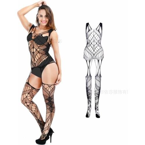 Black Elasticity Women Teddies Mesh Transparent Bodystocking Porn Sexy Underwear For Adults Sex Party To Open Crotch Flirt