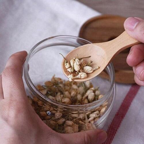 Wooden Spoons Mini Seasoning Sugar Seasoning Salt Honey Coffee Mustard Cream Tea Spoon Jam Wooden Ice Teaspoon Z4E9