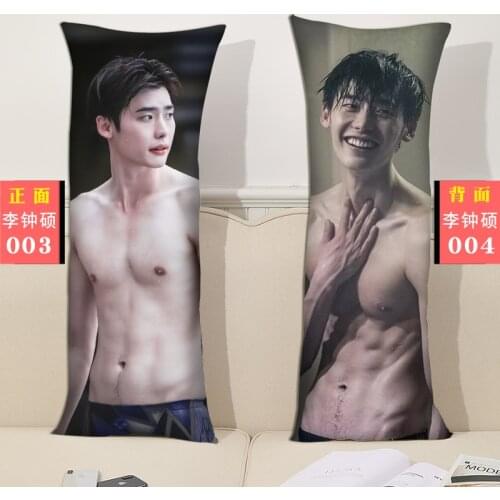 Lee Jong Suk Pillow Cushion Long Pillow Bedside Large Cushion Lunch Break Pillow Double-sided Print Pillowcase + Pillow Core Sta