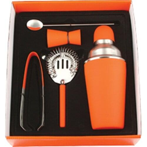 [ Fly Eagle ] Hot sell !!! Orange Drink Bars Bartender 130 Sets Tools Kit Stainless Steel Cocktail Shaker Mixer
