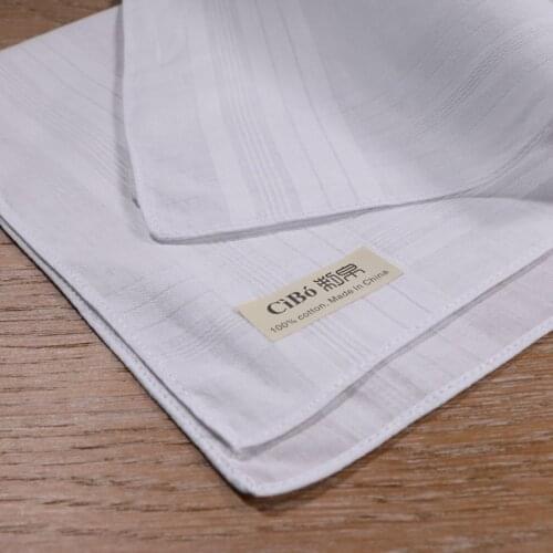 M002: classic mens 100% cotton satin banded handkerchief 1 piece with size 17"x 17"