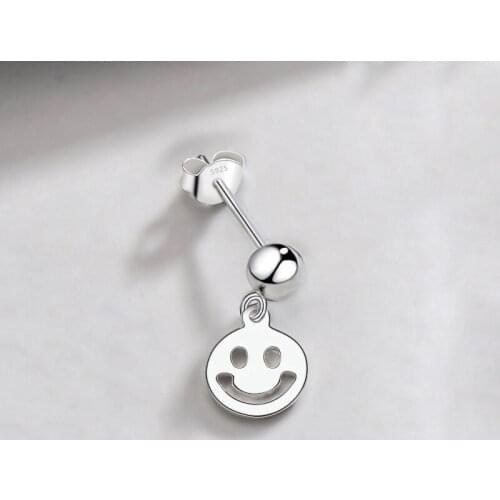 Trendy Smiling Face Mini Stud Earrings For Women Interesting Simple Style Tiny Bead Punk Earring Piercing Stud Accessories Gift