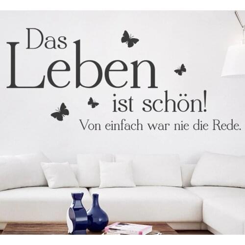 German Stickers Quote Das leben Ist Schoen Vinyl Wall Decals Wall Art Wall Decor Living Room Home Decor Poster House Decoration