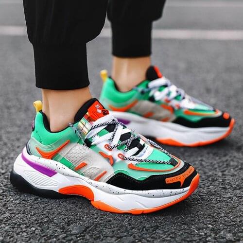 Big Size Non Slip Mens Summer Sports Shoes Sport Man Sneakers Mens Running Shoes Green Oange Black Deporte Tennis Male B-776