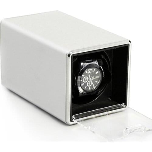 Single Sliver Matte Automatic Watch Winder Box Mechanical Watches Shaker Motor Mover Rotator Winding Box Watchwinder Remontoir