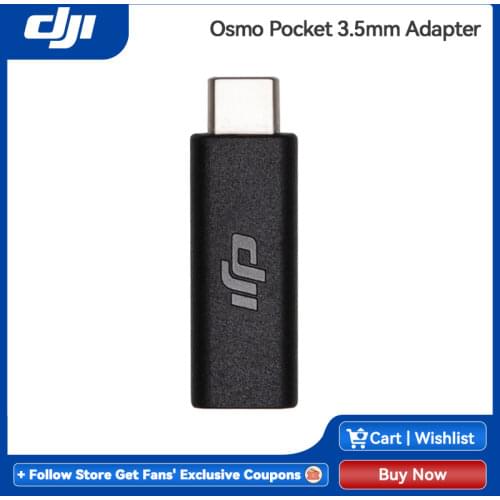 Original DJI Osmo Pocket 3.5mm Adapter Supports external 3.5mm microphone fit Osmo Pocket /Pocket 2 in stock