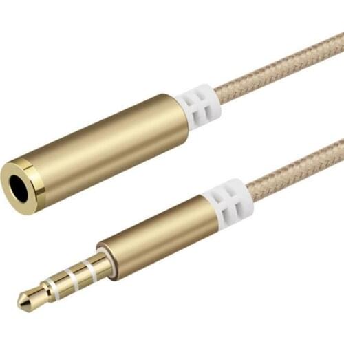 Braided 3.5mm Male to Female Extension Audio Adapter Cable for Laptop Speaker