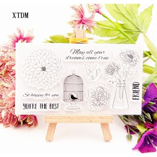 Hot selling chrysanthemum transparent clear stamp / silicone seal roller stamp DIY scrapbook album / card production