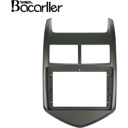 1-2Din Car DVD Frame Audio Fitting Adaptor Dash Trim Kits Facia Panel 9" For Chevrolet AVEO SONIC 2011 12 13Double Radio Player