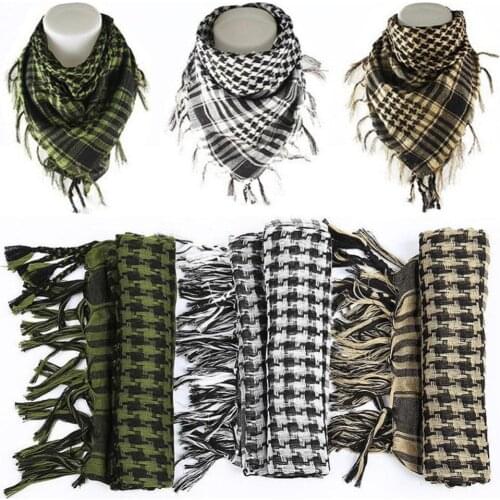 100x100CM Unisex Military Arab Tactical Desert Shemagh KeffIyeh Scarf Shawl Neck Head Wrap Adult Plaid Square Scarves