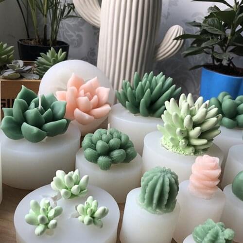Handmade 3D Muti-meat Plants Silicone Soap Mold Flower Shape Candle Mould Baking Tools For Wedding Cake Decorating