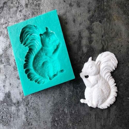 Squirrel Shape Silicone Mold DIY Epoxy Chocolate Mold Fondant Cake Baking Decoration Fudge Pudding Squirrel Silicone Mold