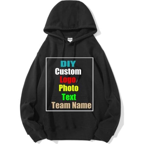Customized picture LOGO autumn and winter polar fleece high-end sweater men and women pass pure color hooded pullover sweater