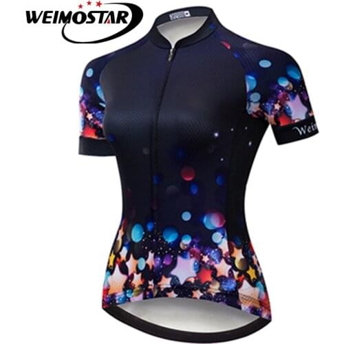 Weimostar Womens Cycling Jersey Bike Bicycle Summer MTB Short Sleeve Comfortable Outdoor Girls Bicycle Shirts Maillot