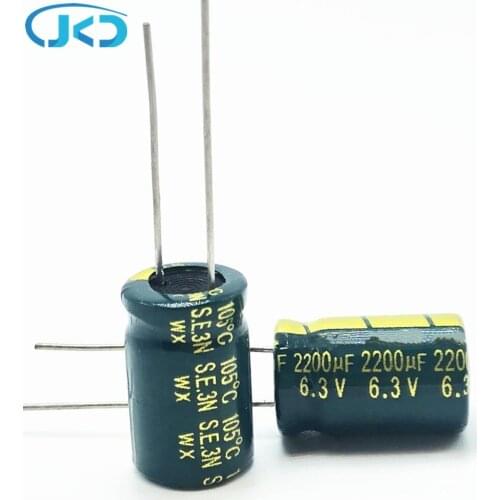 10pcs/lot 6.3v 2200uf 10*16mm high-frequency low-impedance aluminum electrolytic capacitor 2200uf 6.3v2200uf 20