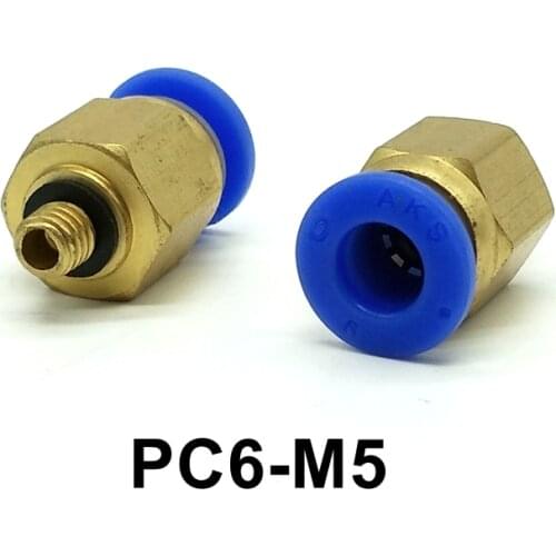 10pcs Straight Pneumatic Fittings 6mm Tube M5 Thread Pneumatic Fitting Quick Joint Connector PC6-M5