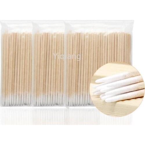 100 disposable tattoo tips, cotton swabs, micro brushes, kapok swabs, eyelash extension removal tools with cotton swabs