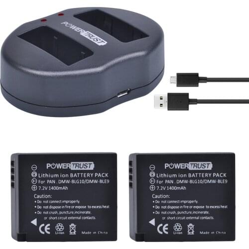 2Pcs DMW-BLG10 DMW BLG10 DMW-BLE9 BLE9 BLE9E Camera Battery+ Dual USB Charger for Panasonic Lumix DMC GF6 GX7 GF3 GF5 GX80