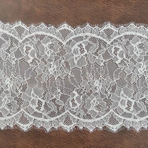 3 Meters/lot) 23cm Width Soft Eyelash Lace Fabric Decoration Sewing Clothing Handmade Webbing Embroidered Laces Ribbon