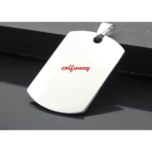 300PCS/Lot Fast Shipping 50*28*1.6mm Silver Mirror Effect Stainless Steel Blank Flat Metal Pet ID Dog Tag Pendant F062506