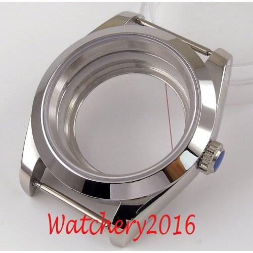 40MM Watch Parts Sapphire Glass transparent Watch Case Fit 2836 miyota 8215 NH35 NH36 Movement