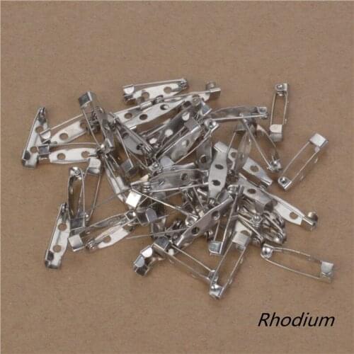 40pcs Iron Brooch Pin Back Safety Catch Bar Pins Gold Silver White K Bronze 15 20 25 30mm