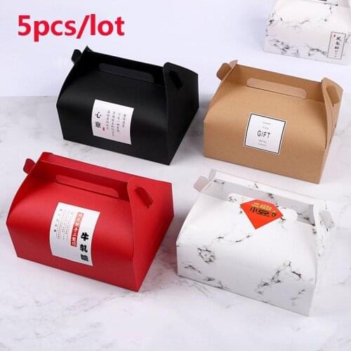 5PCS Baking Packaging Gift Box Pineapple cake egg yolk cake muffin cup packaging bag Baking Cake Tray Paper Box Wedding Party