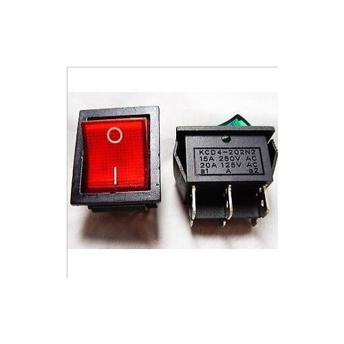 50pcs DPDT Red Indicator Light 6 Pin Rocker Switch