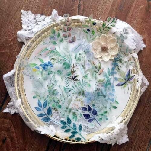 58pcs Foliage Leaves Junk Journal Vellum Paper Stickers for Scrapbooking DIY Projects/Photo Album/Card Making/Diary