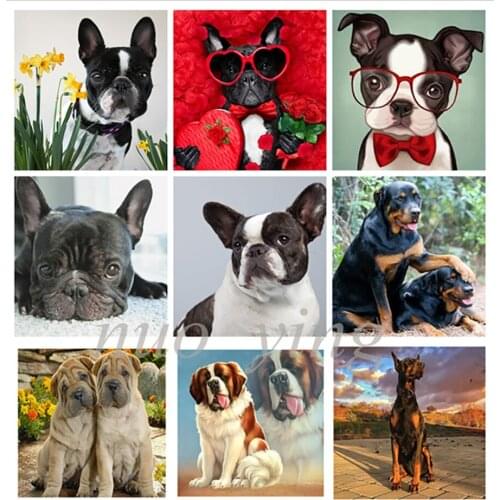5d Diy Diamond Painting Black Dog Diamond Embroidery Cross Stitch Kit Rhinestone Crafts Home Decoration Mosaic Animal