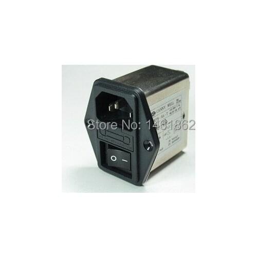 CW2B-06A-T power EMI filter with fuse and rocker 6A 250V 115V UL cUL CE and RoSH CANNY WELL