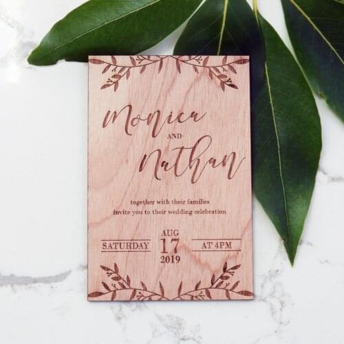 Wood/Timber Engraved Wedding Invitations