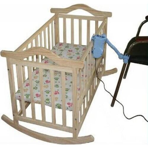 No Radiation Electric Rocking Baby Cradle, Baby Swing Pine Cribs, No Paint Safety Natural Color Baby Bed With Mosquito Net