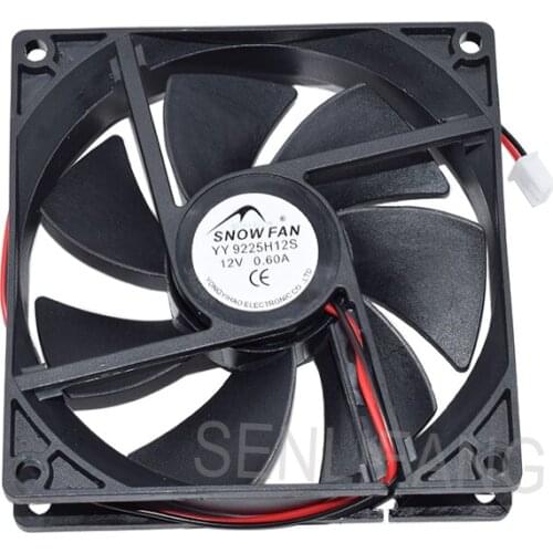 For SNOW FAN YY9225H12S DC12V 0.60A 92*92*25mm Cooling Fan 2Pins
