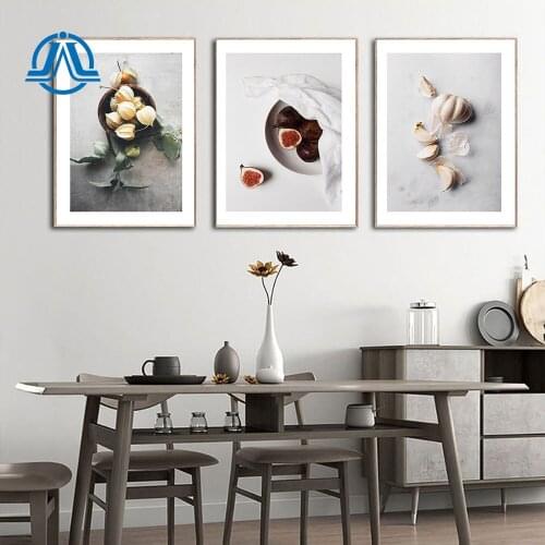 Nordic Style Canvas Painting Garlic Poster Food Canvas Painting Minimalist Modern Pictures For Kitchen Room On The Wall Decor