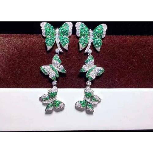 Hot Sale Butterfly Drop Earrings S925 Korean Style Charm Elegant Jewelry For Women Wedding Party Unusual Earring Valentines Gift