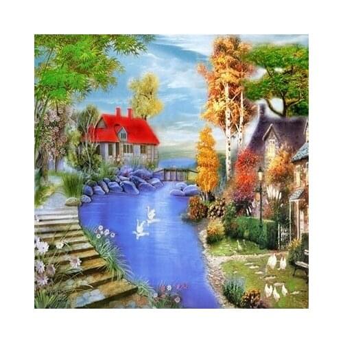 LIPHISFUN Diamond Painting Embroidery Drill Full Embroidery Home Decor Square/round Lake Sea River Cross Stitch 5D DIY Sale