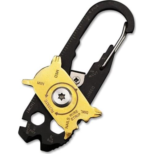 20-in-1 Multi-Tool with Keychain, Outdoor Stainless Steel EDC Combination Tool, Bottle Opener, Wrench, Measure Rule for Repair
