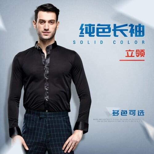 Mens shirts practice modern dance Latin dance long sleeve
