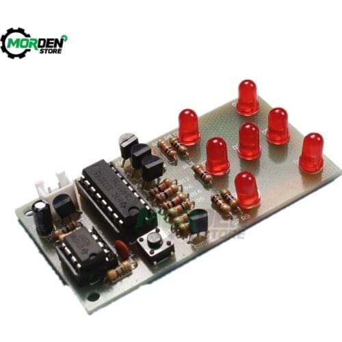 NE555 CD4017 Electronic Dice DIY Kit 5mm Red LEDs 4.5-5V ICSK057A Electronic Fun Kit