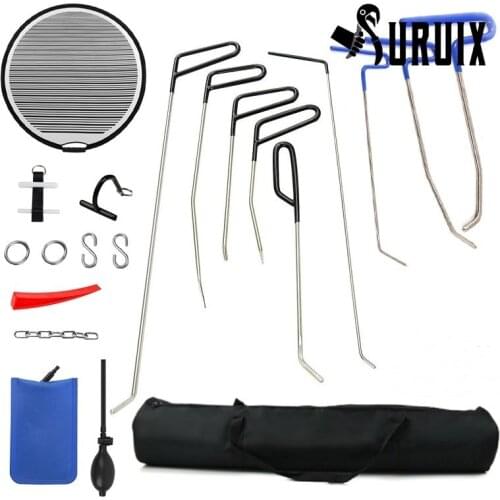 Car Tools Kit Paintless Dent Repair Tool Car Body Repair Tool Rods Kit with Repair Kit and Top Bar Accessories