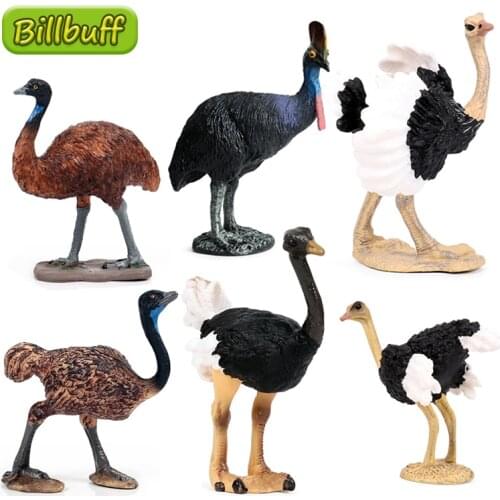 New Simulation Wild PVC Animal Ostrich Cub Model Action Figures Collection Miniature Cognition Educational Toy for children Gift
