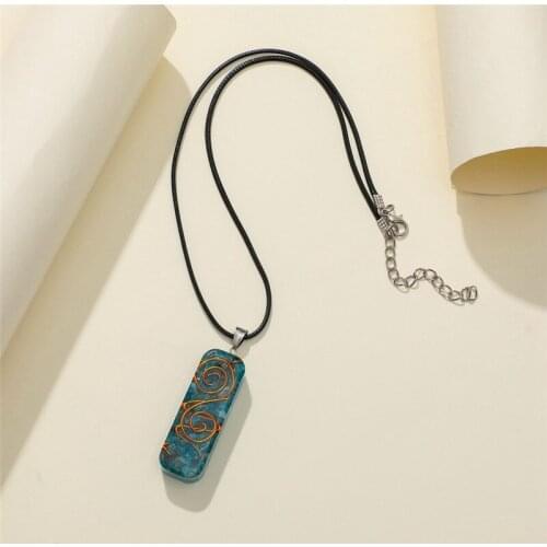 Orgone 7 Chakra Healing Pendant Reiki Copper Coils Bead Generator Cord Necklace