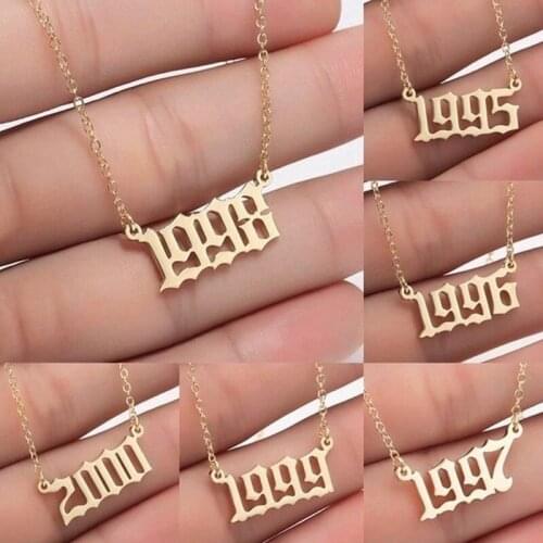 Collier Femme Bff 1980 To 2020 Date Necklaces & Pendants Birth Year Necklaces for Women Men Year Necklace