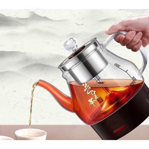 Steam tea boiler glass household transparent automatic electric kettle steaming black infuser pu 'er